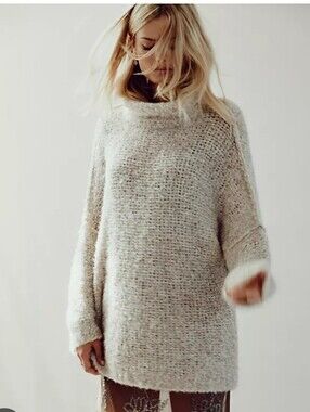 Free People In Her Element Tunic Oatmeal Combo Colour Size Large